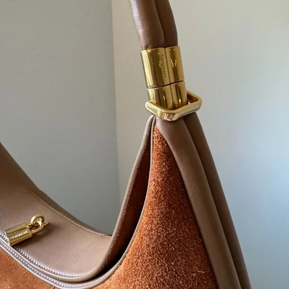 Songmont Large Luna Bag Caramel Leather & Suede New Without Tags - Picture 8 of 13